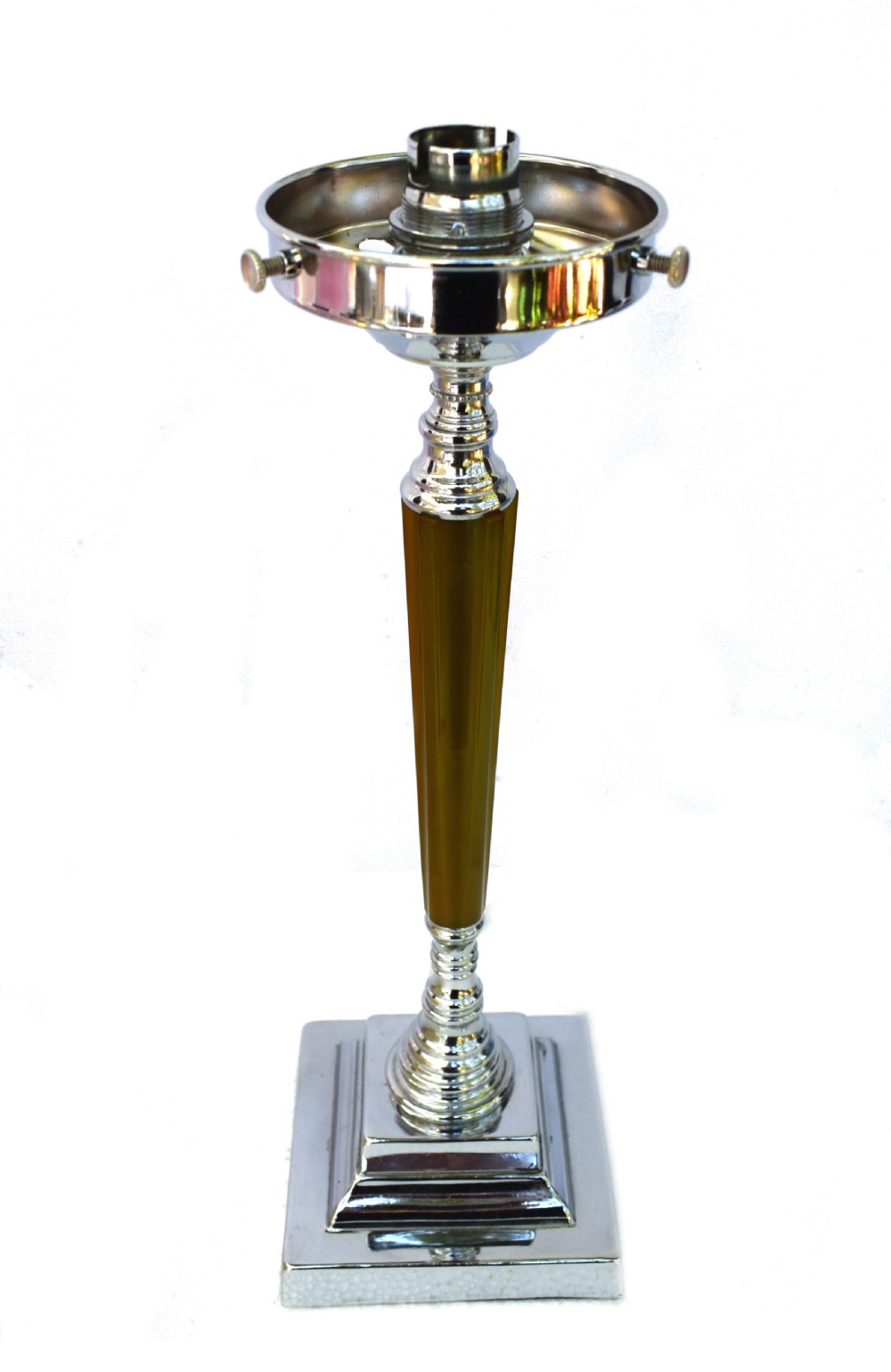 Art Deco Green Catalin Bakelite And Chrome Table Lamp, circa 1930's View VI
