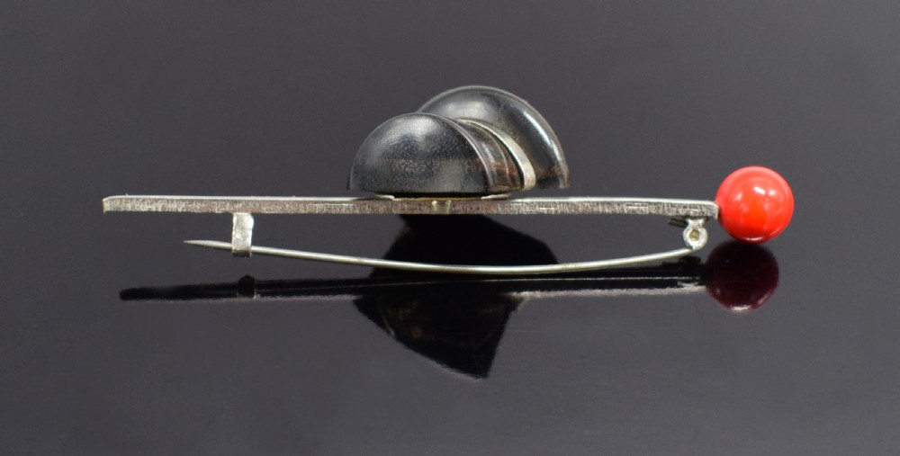 Art Deco 1930's Ladies Novelty Brooch 'Top Hat & Cane' View III