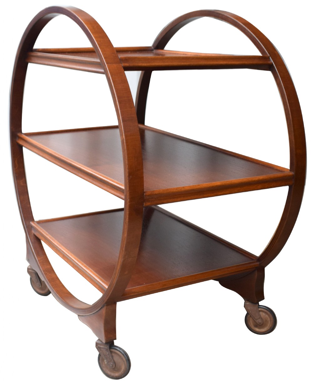 Original 1930's Art Deco Circular Drinks Trolley View IV