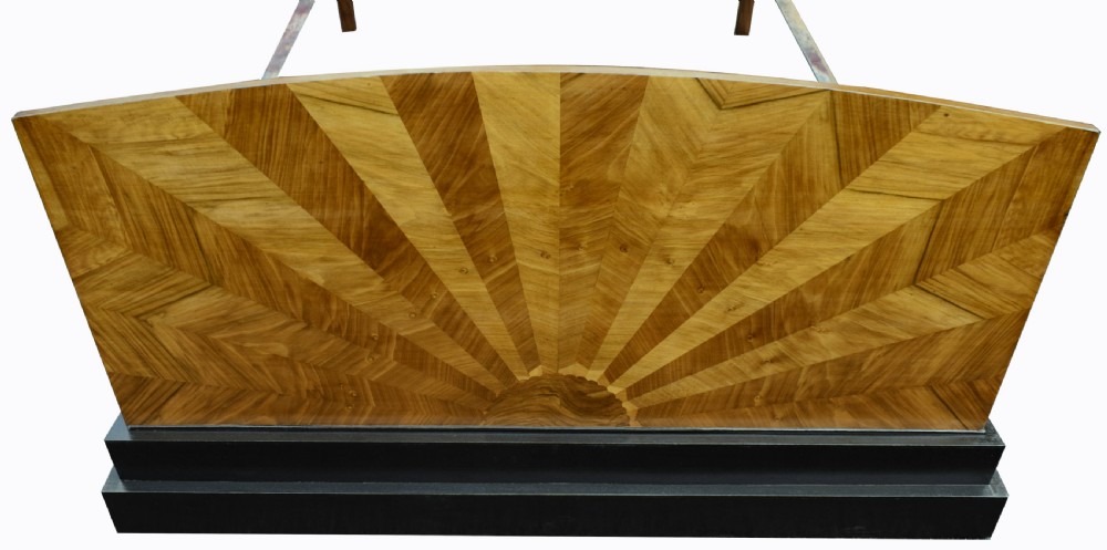 Rare 1930's Art Deco Walnut Double Bed View IV