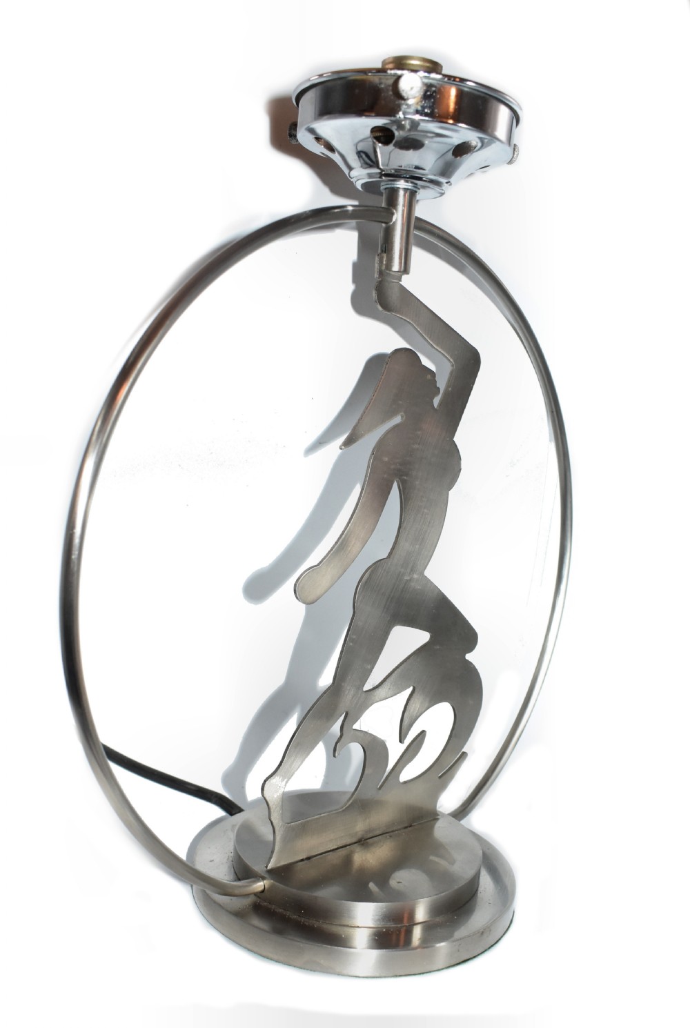 Pair Of Large Art Deco Chrome Table Lamps View II