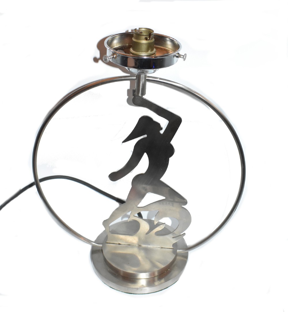 Pair Of Large Art Deco Chrome Table Lamps View III