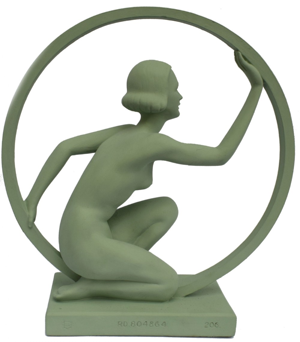 Original 1930's Art Deco 'Girl In Hoop' Figure View II