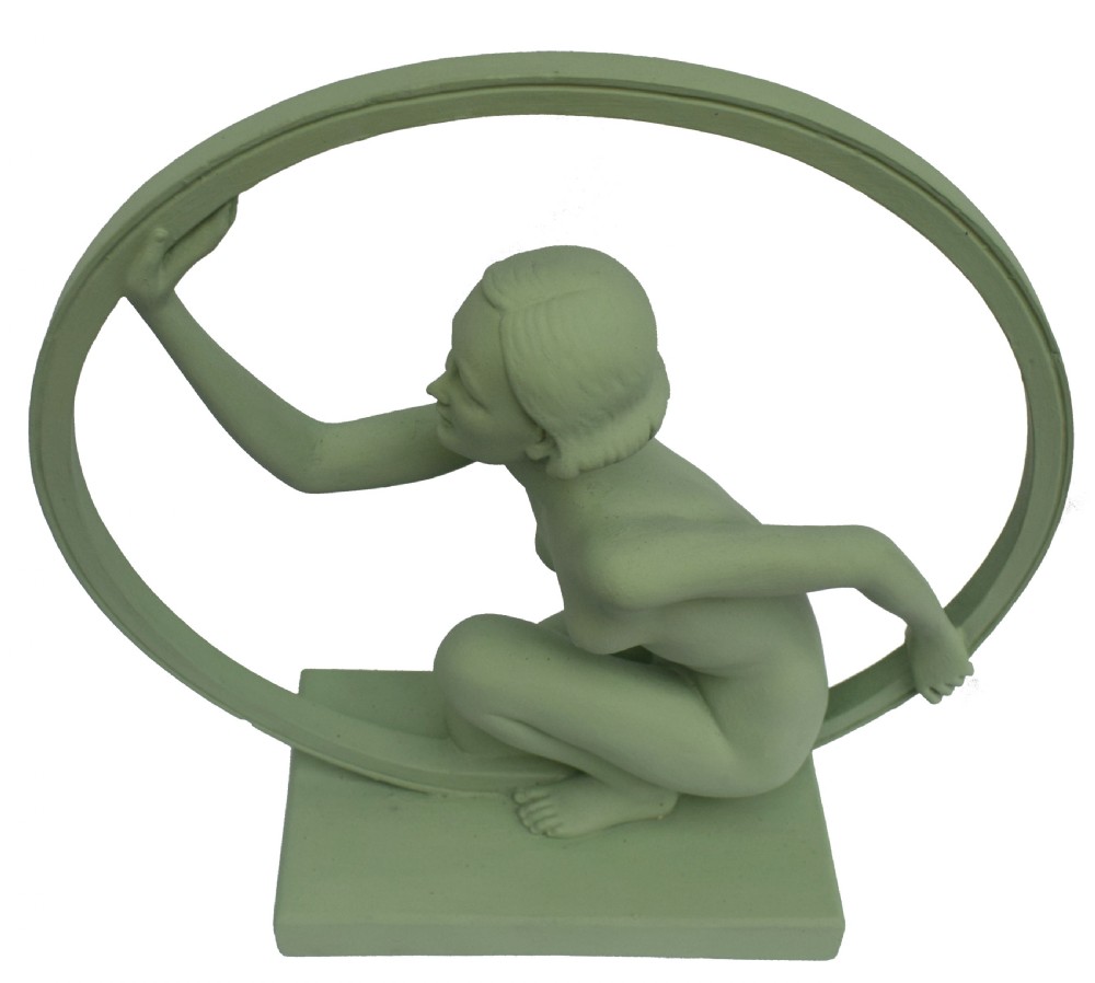 Original 1930's Art Deco 'Girl In Hoop' Figure View III