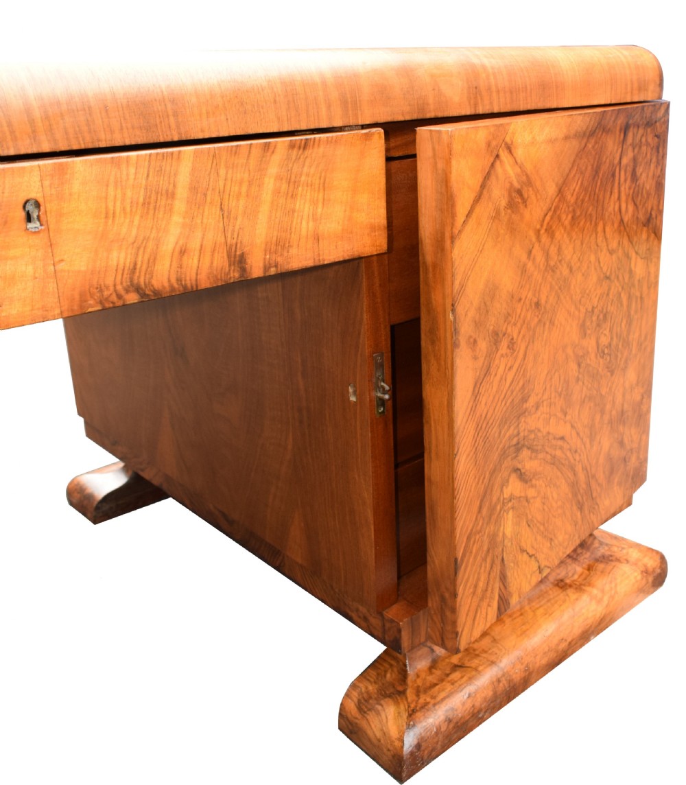 Substantial Art Deco Walnut Desk, Circa 1935 View II