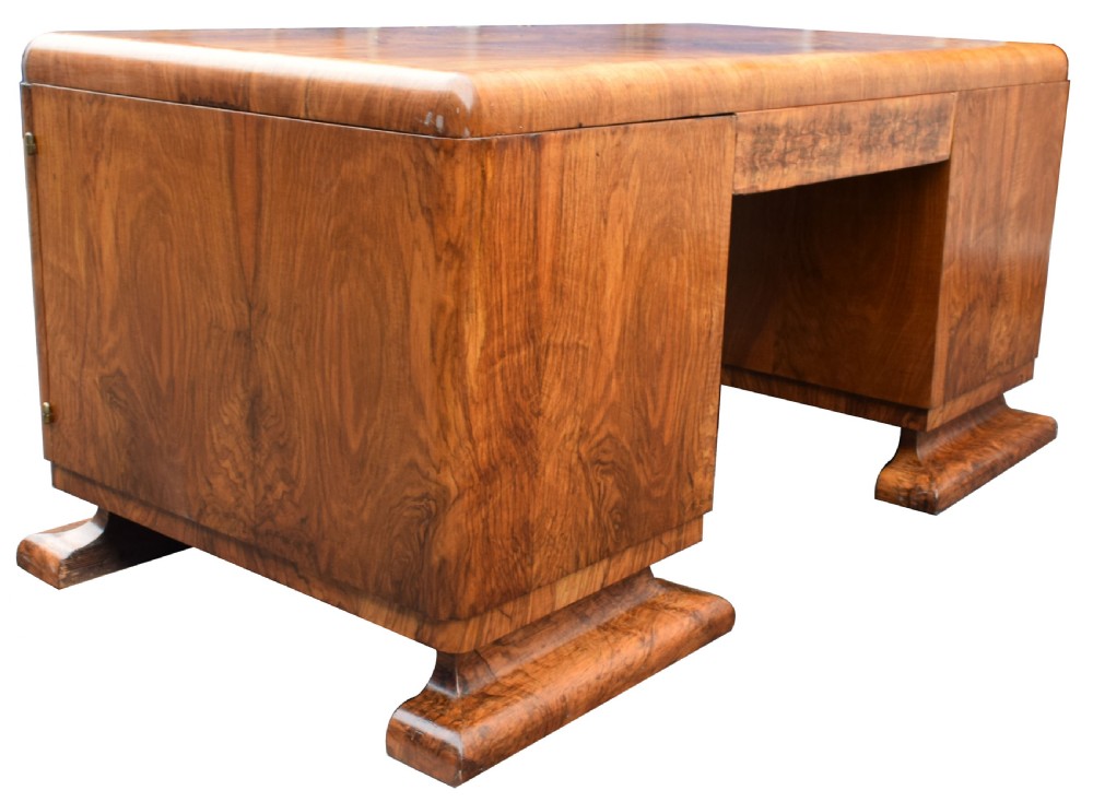 Substantial Art Deco Walnut Desk, Circa 1935 View III