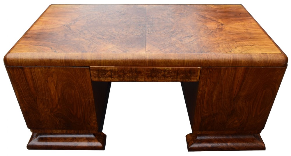 Substantial Art Deco Walnut Desk, Circa 1935 View IV