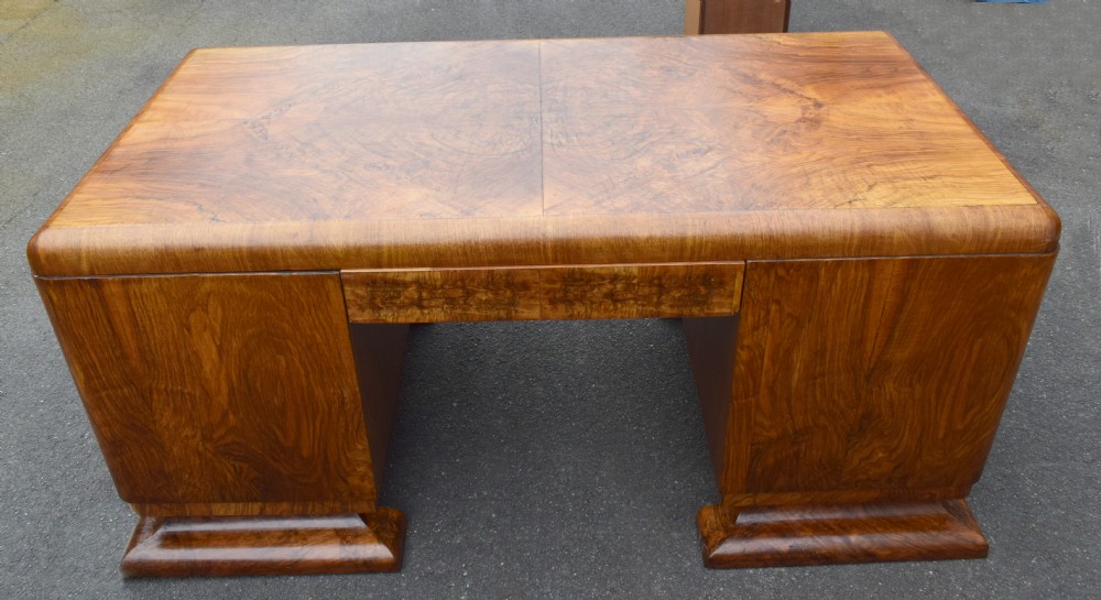 Substantial Art Deco Walnut Desk, Circa 1935 View VI