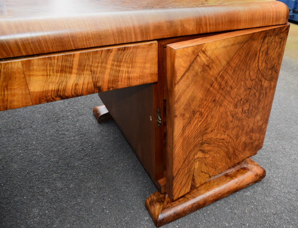 Substantial Art Deco Walnut Desk, Circa 1935 View VIII