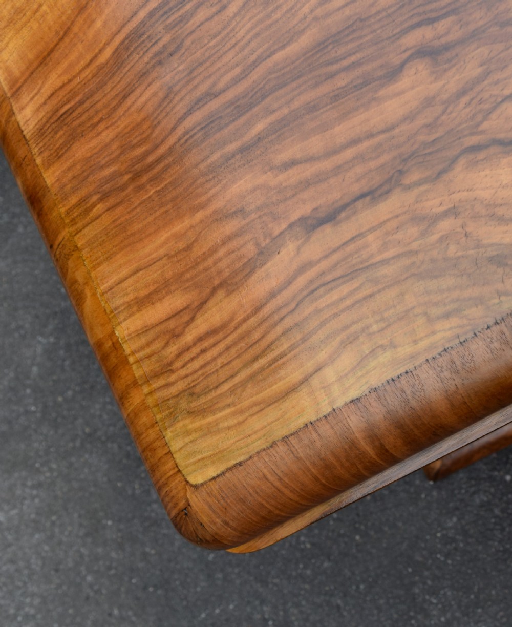 Substantial Art Deco Walnut Desk, Circa 1935 View X