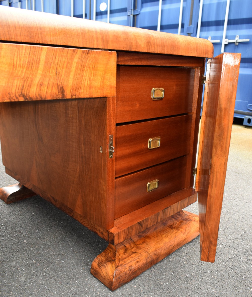 Substantial Art Deco Walnut Desk, Circa 1935 View XI