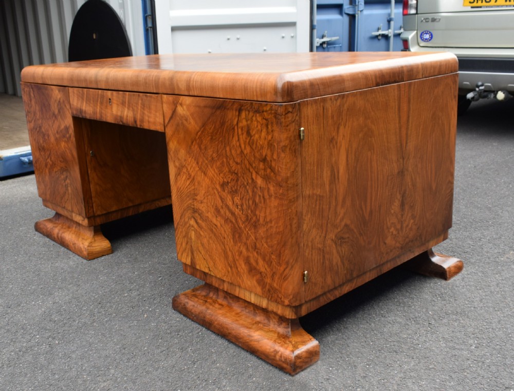 Substantial Art Deco Walnut Desk, Circa 1935 View XIV