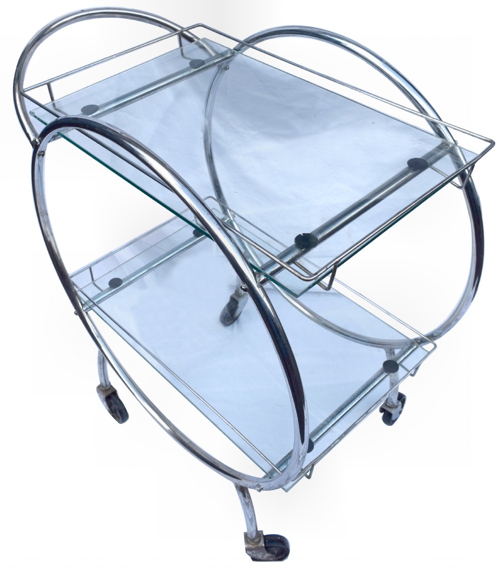Original 1930's Art Deco Circular Drinks Trolley View VI