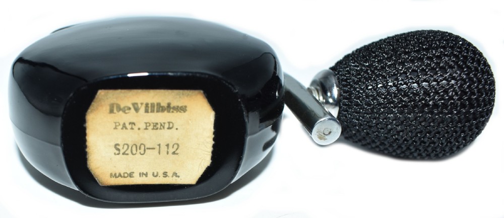 Art Deco Black Glass Perfume Atomiser By DeVilbiss  View VII