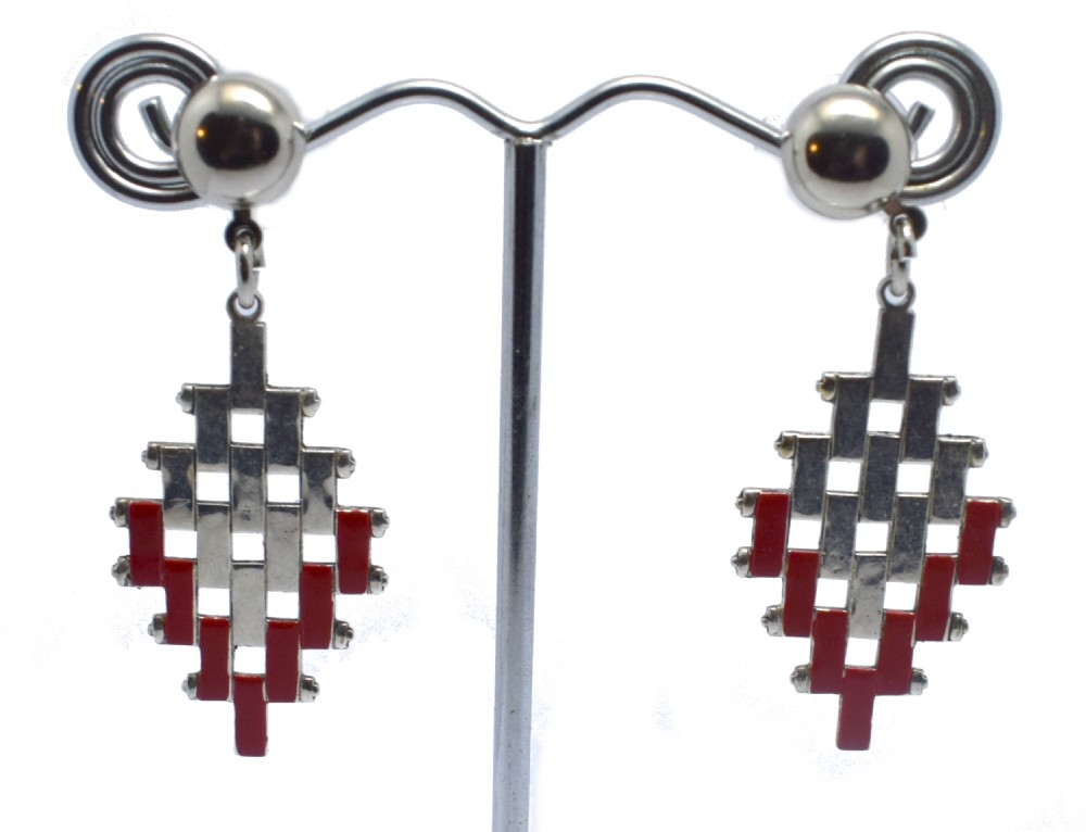 Art Deco Earrings 'Brick' By Jakob Bengel View II