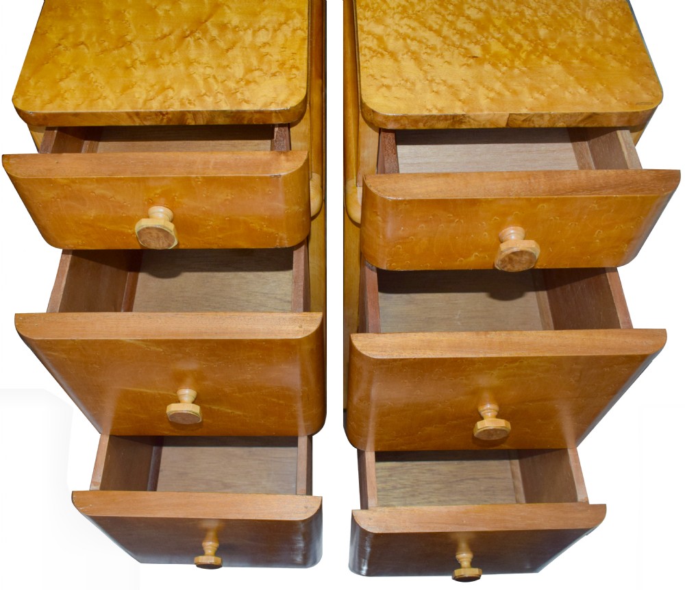 Matching Pair Of Maple Art Deco Bedside Cabinets View III