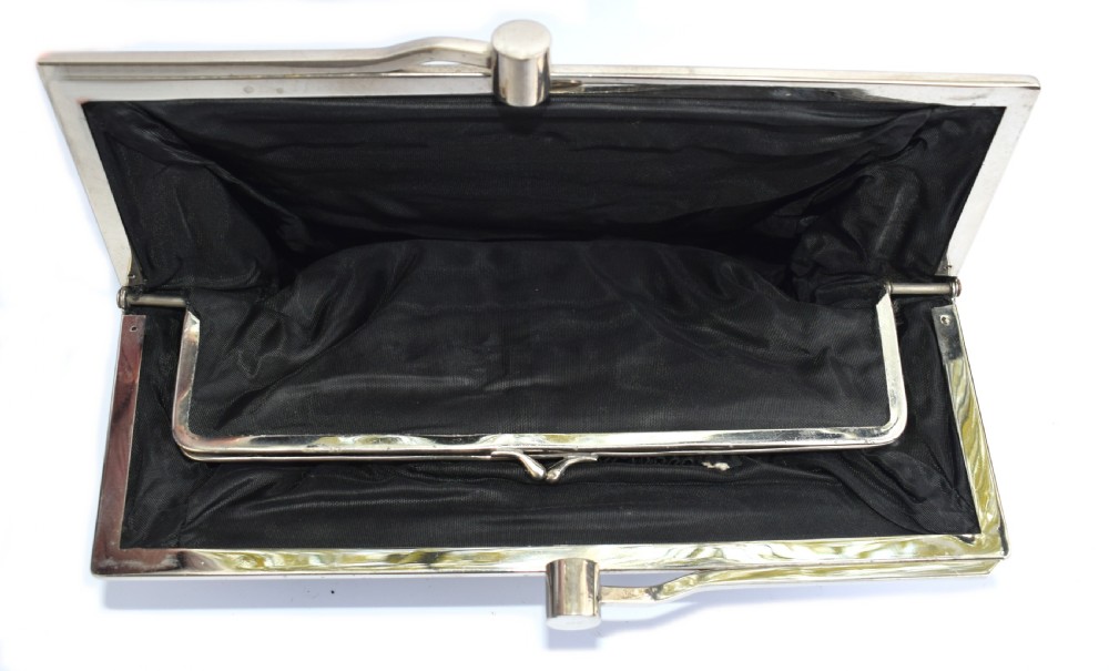 Art Deco Ladies Black Leather Clutch Bag View VIII