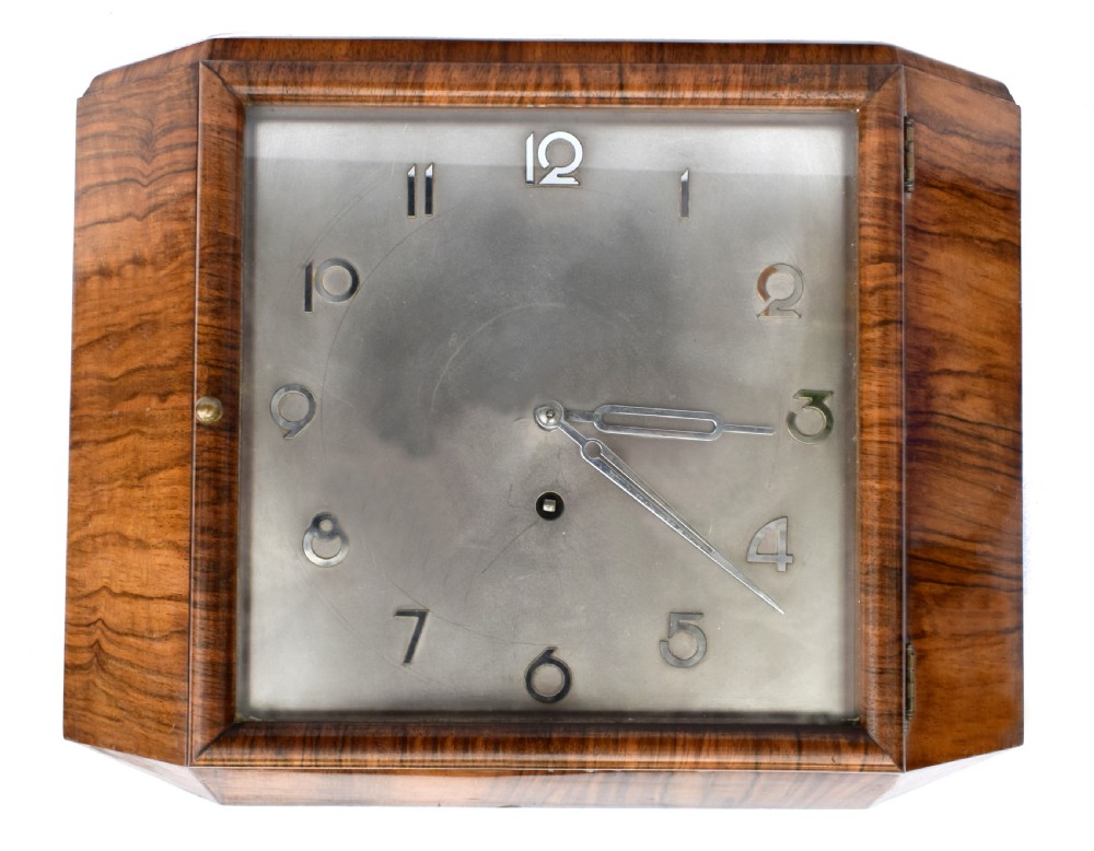Art Deco Silvered Dial Wall Clock, c1930