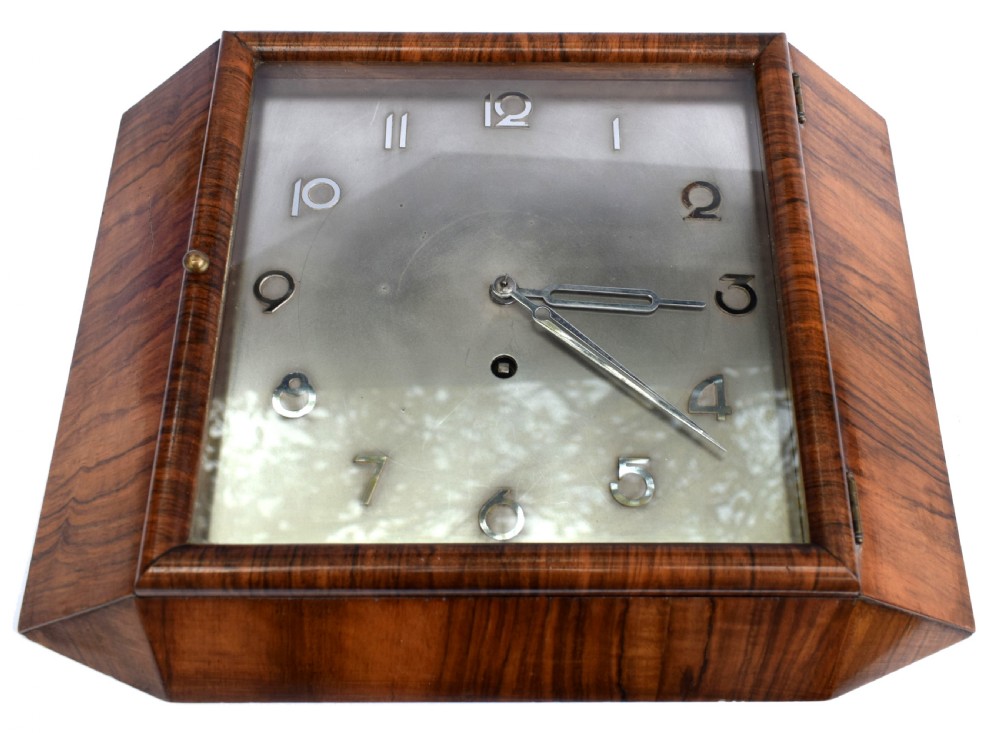 Art Deco Silvered Dial Wall Clock, c1930 View IV