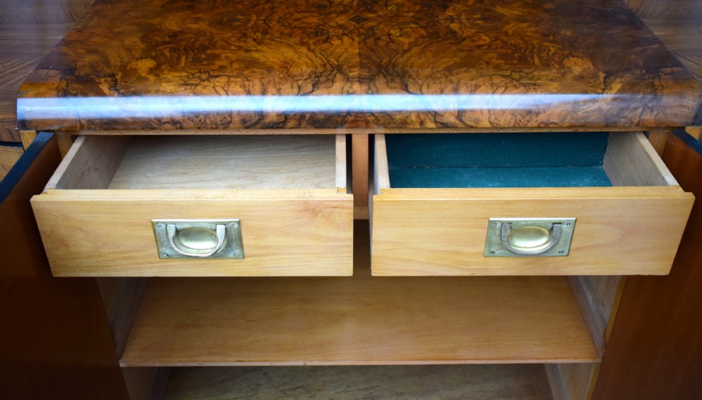 1930's Art Deco English Walnut Sideboard View III