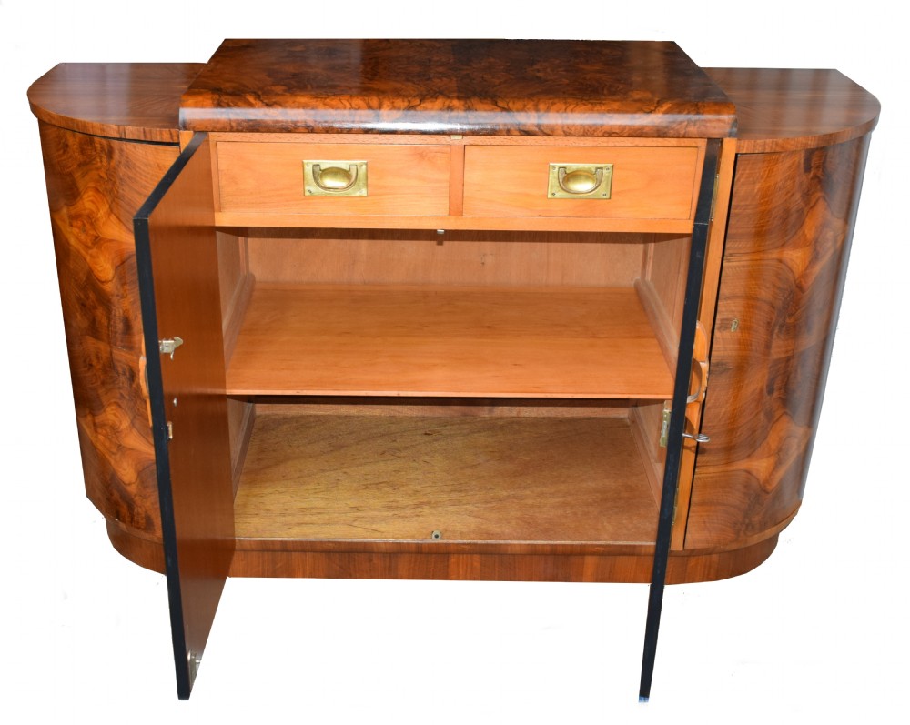 1930's Art Deco English Walnut Sideboard View VII