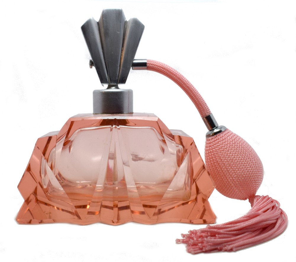 Large Art Deco Glass Perfume Atomiser