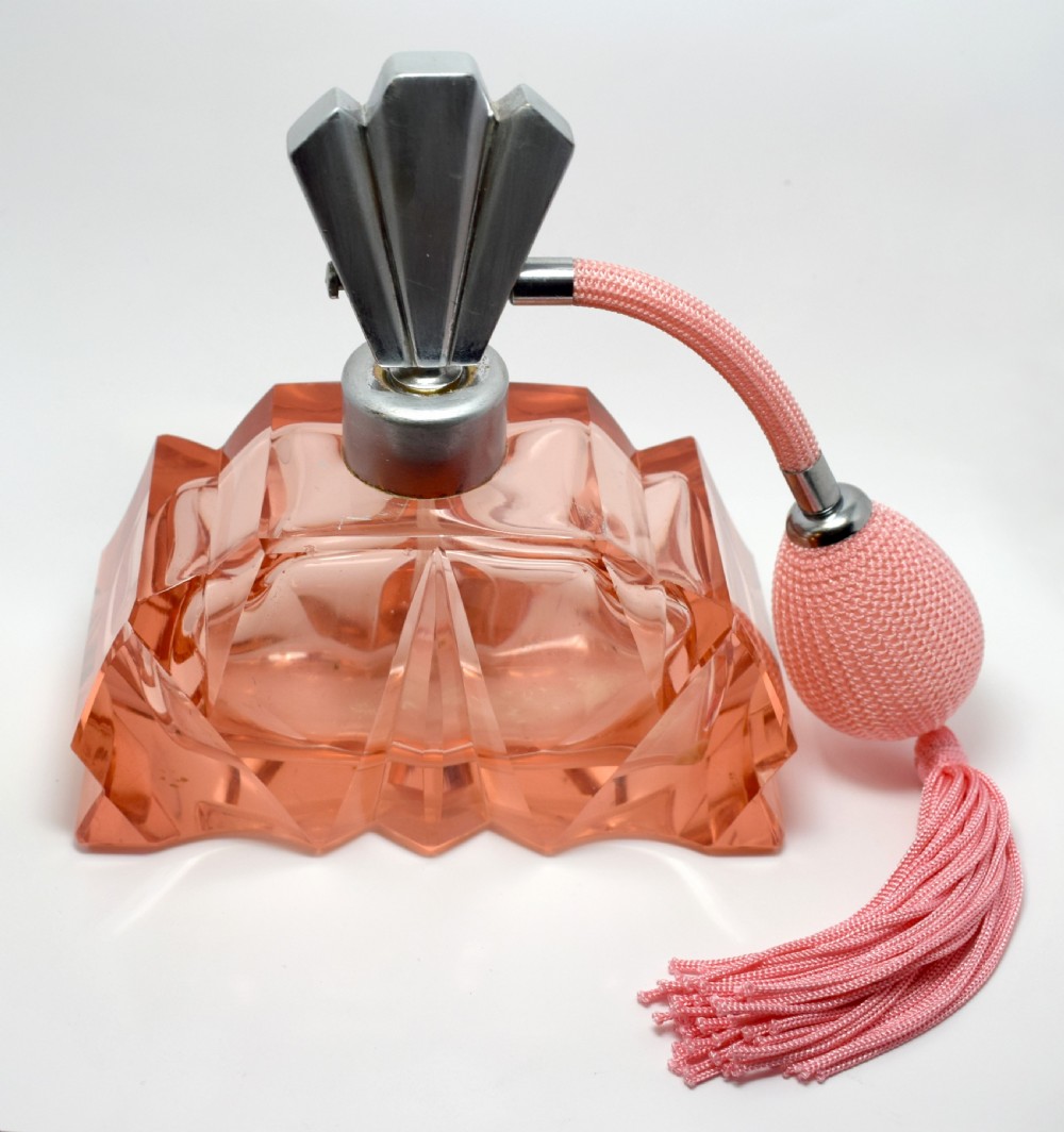 Large Art Deco Glass Perfume Atomiser View V