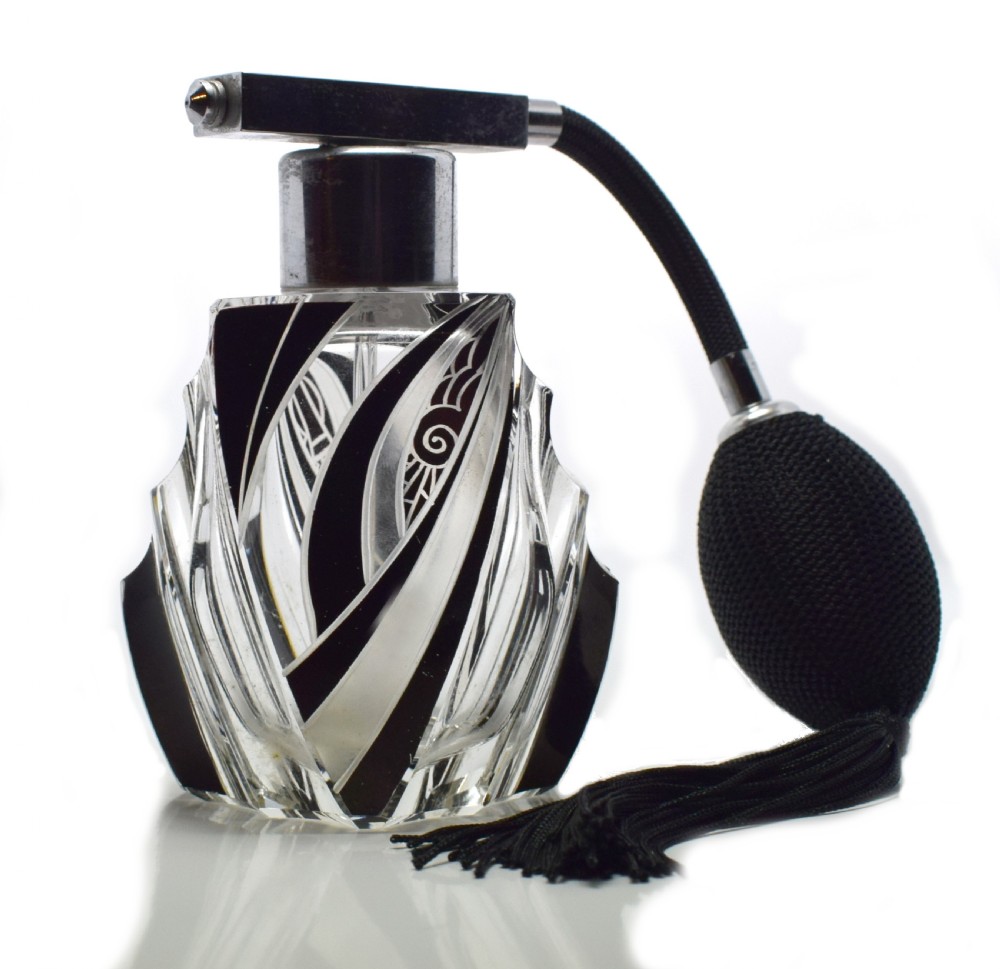 Art Deco Atomiser Perfume Glass Bottle, 1930's