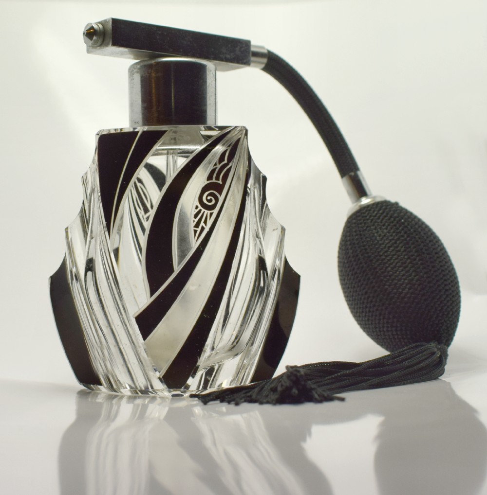 Art Deco Atomiser Perfume Glass Bottle, 1930's View III