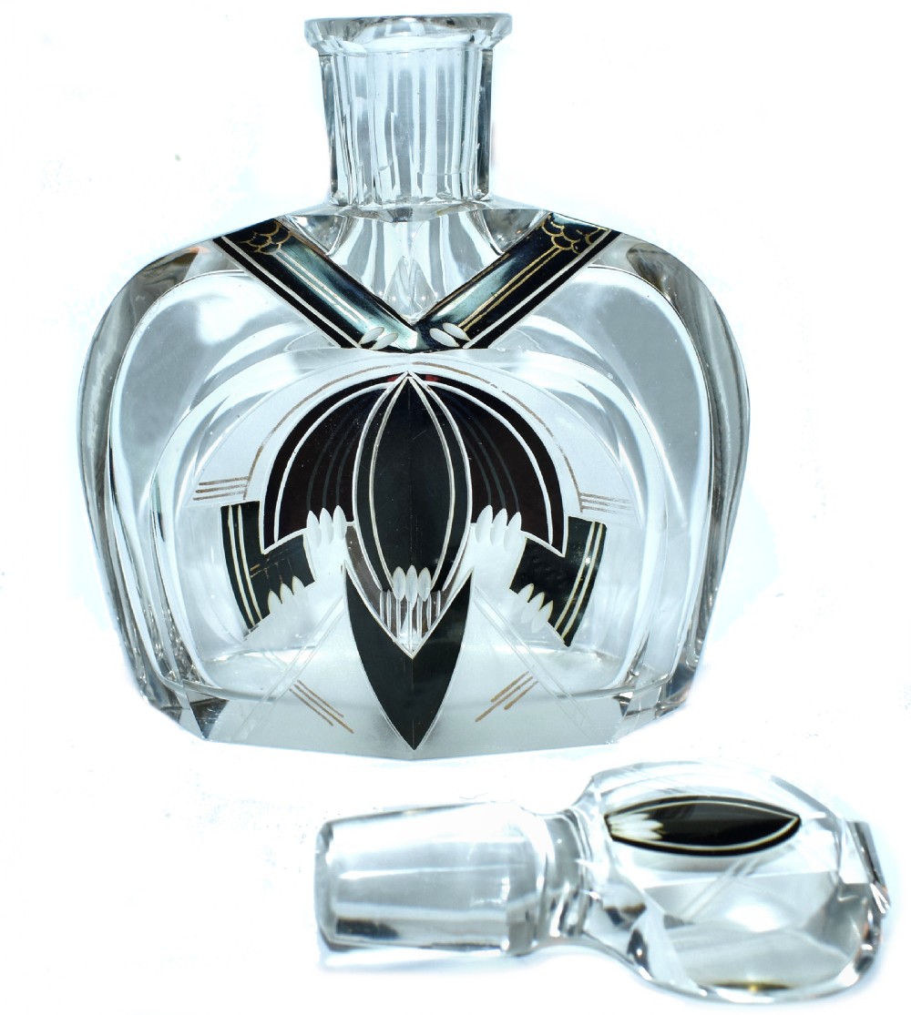 Art Deco Karl Palda Glass Decanter set, c1930 View V