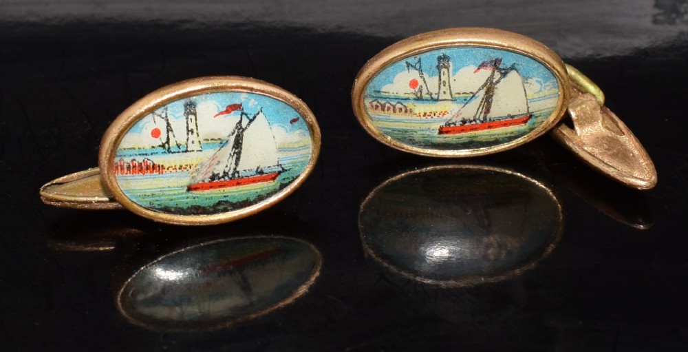Gentleman's Art Deco Novelty Cufflinks, circa 1940's