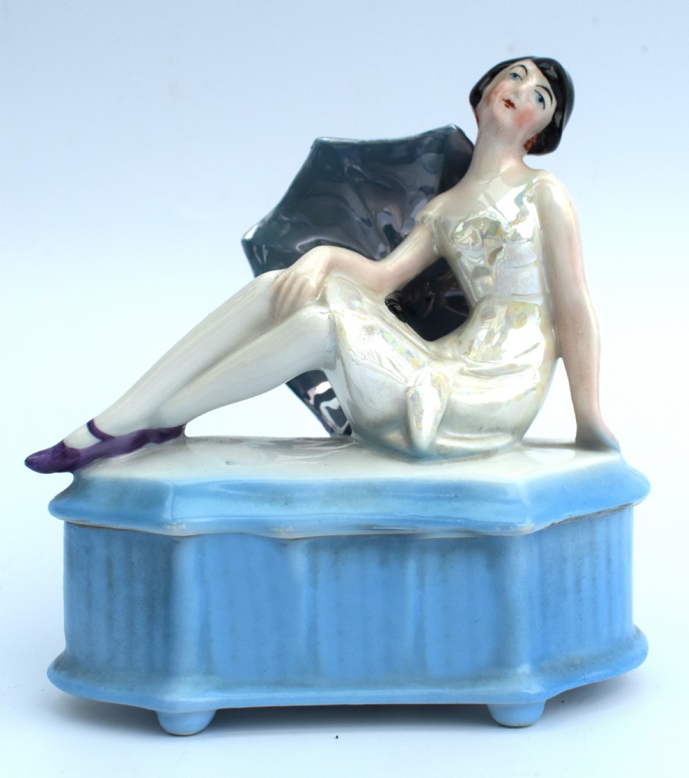 Art Deco Half Doll Powder Box, 1930's View II
