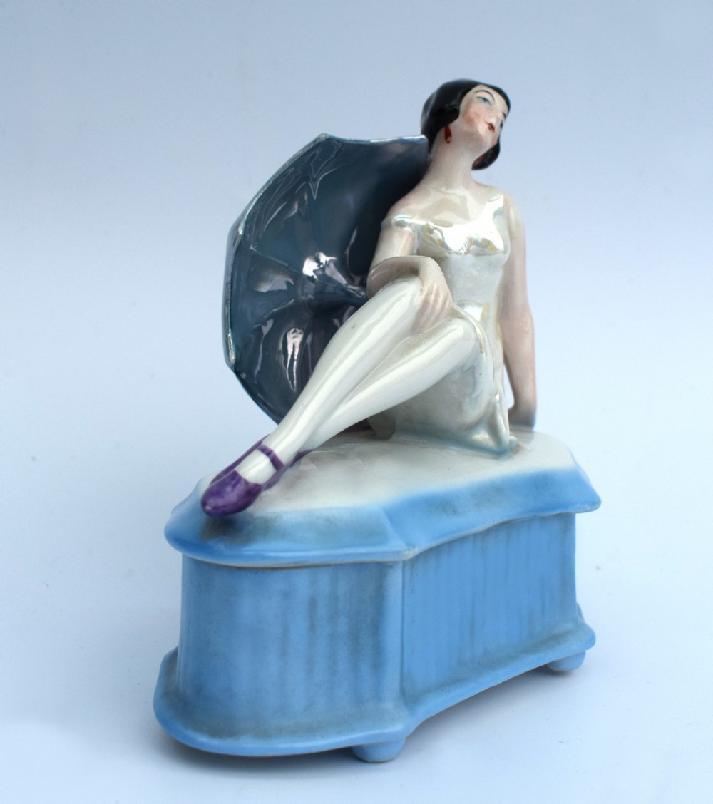 Art Deco Half Doll Powder Box, 1930's View III