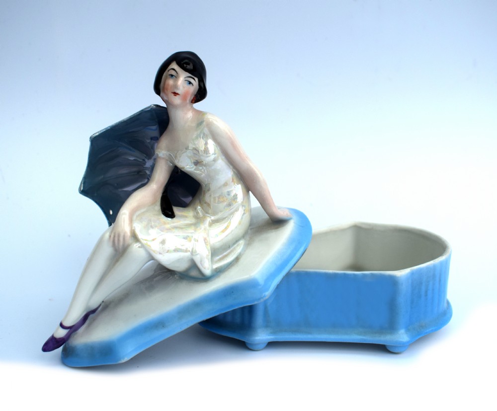 Art Deco Half Doll Powder Box, 1930's View IV