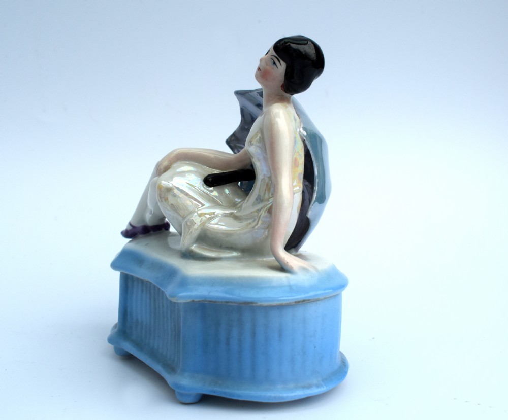 Art Deco Half Doll Powder Box, 1930's View V