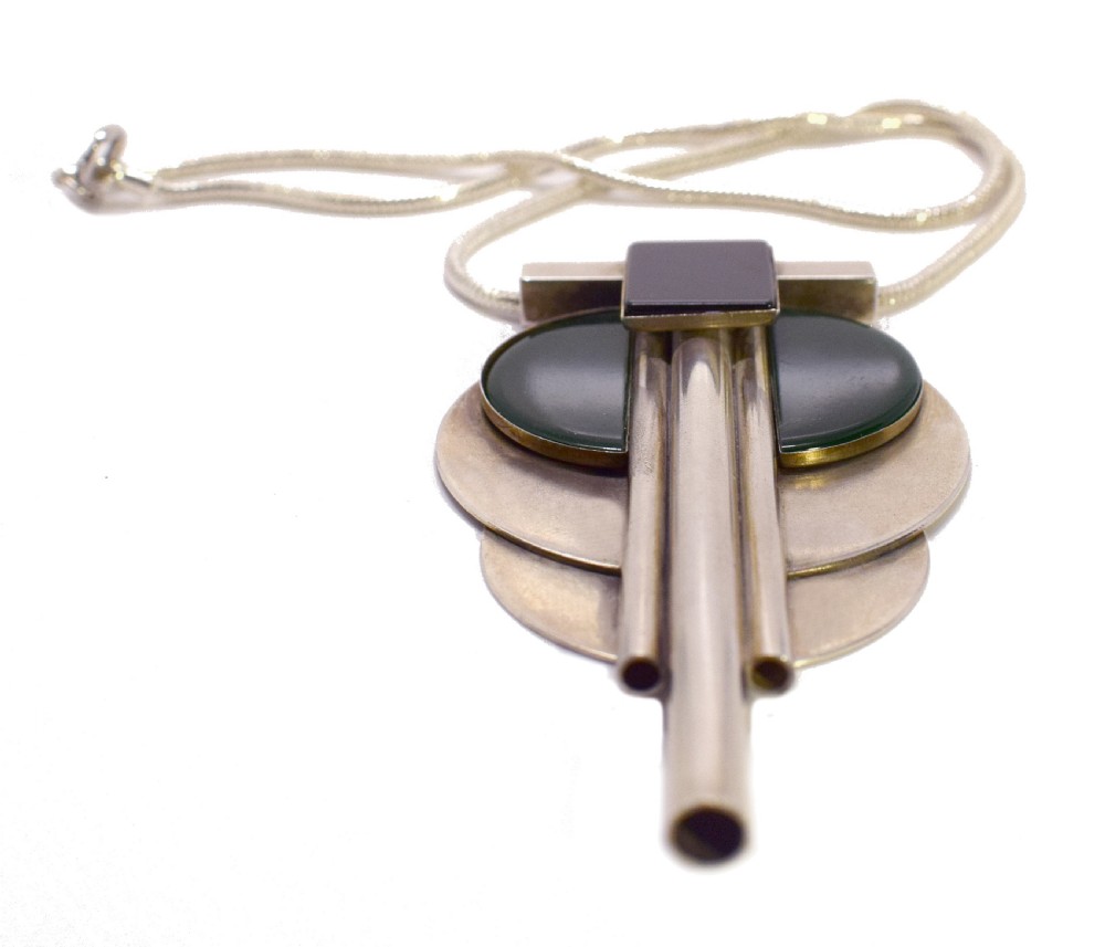 Art Deco Modernist Galalith Necklace View IX