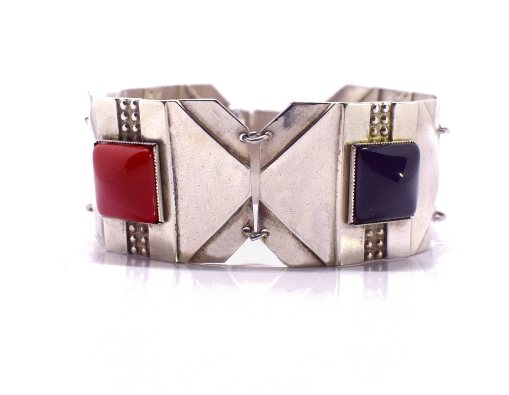Art Deco Geometric Modernist Ladies Panel Bracelet View IV