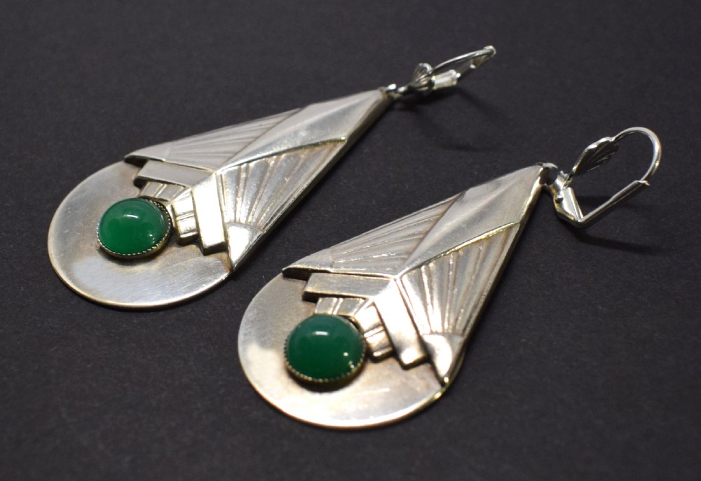 Art Deco Modernist Earrings View V