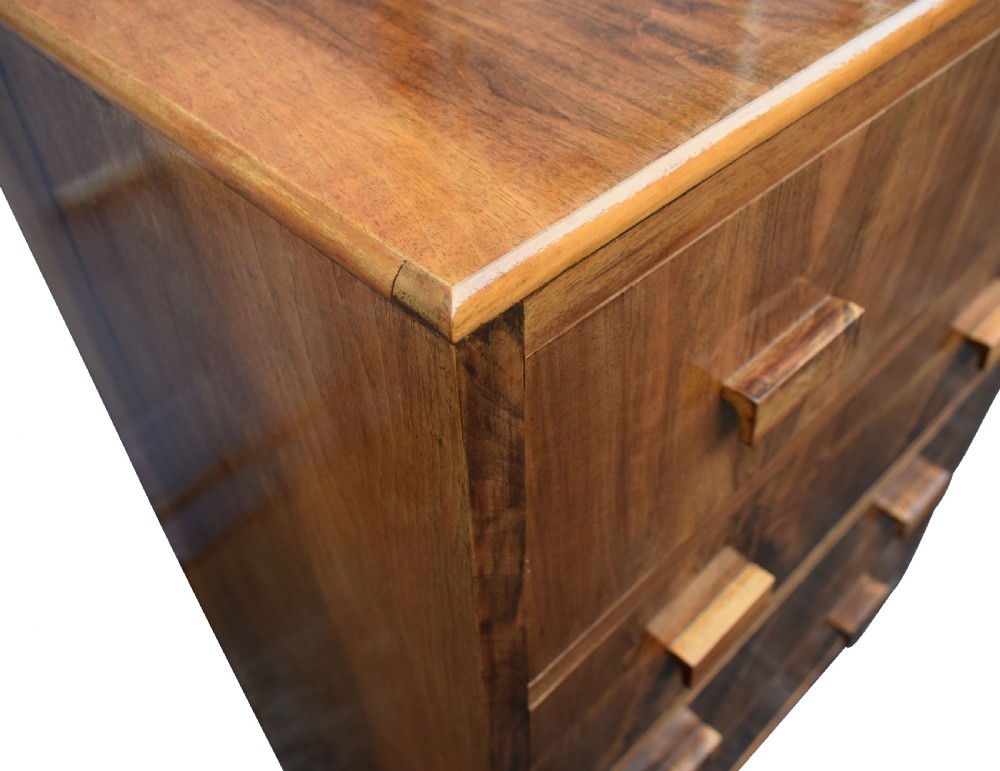 1930's Art Deco Figured Walnut Chest of Drawers View VI