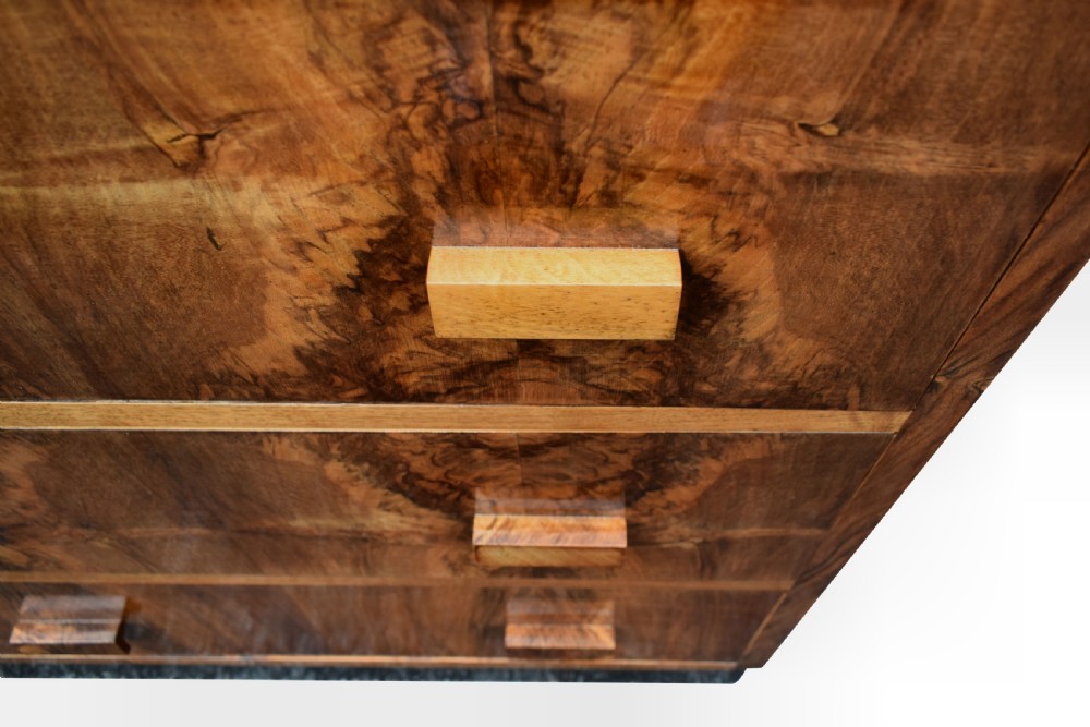 1930's Art Deco Figured Walnut Chest of Drawers View VII