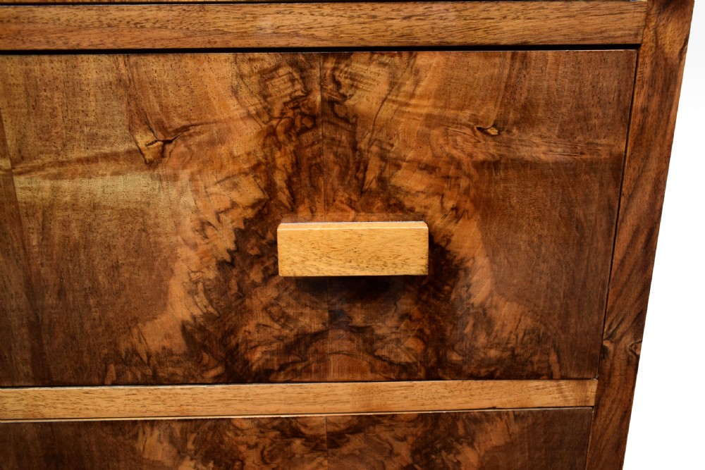 1930's Art Deco Figured Walnut Chest of Drawers View VIII