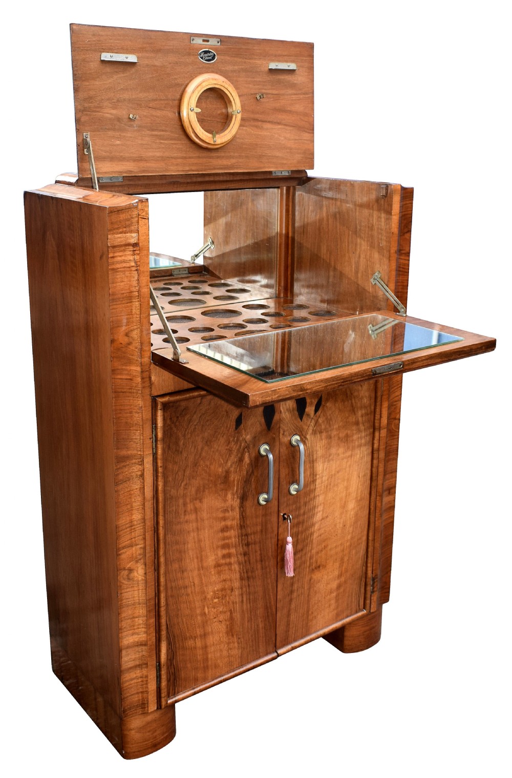 1930's Art Deco Walnut Cocktail Bar View II