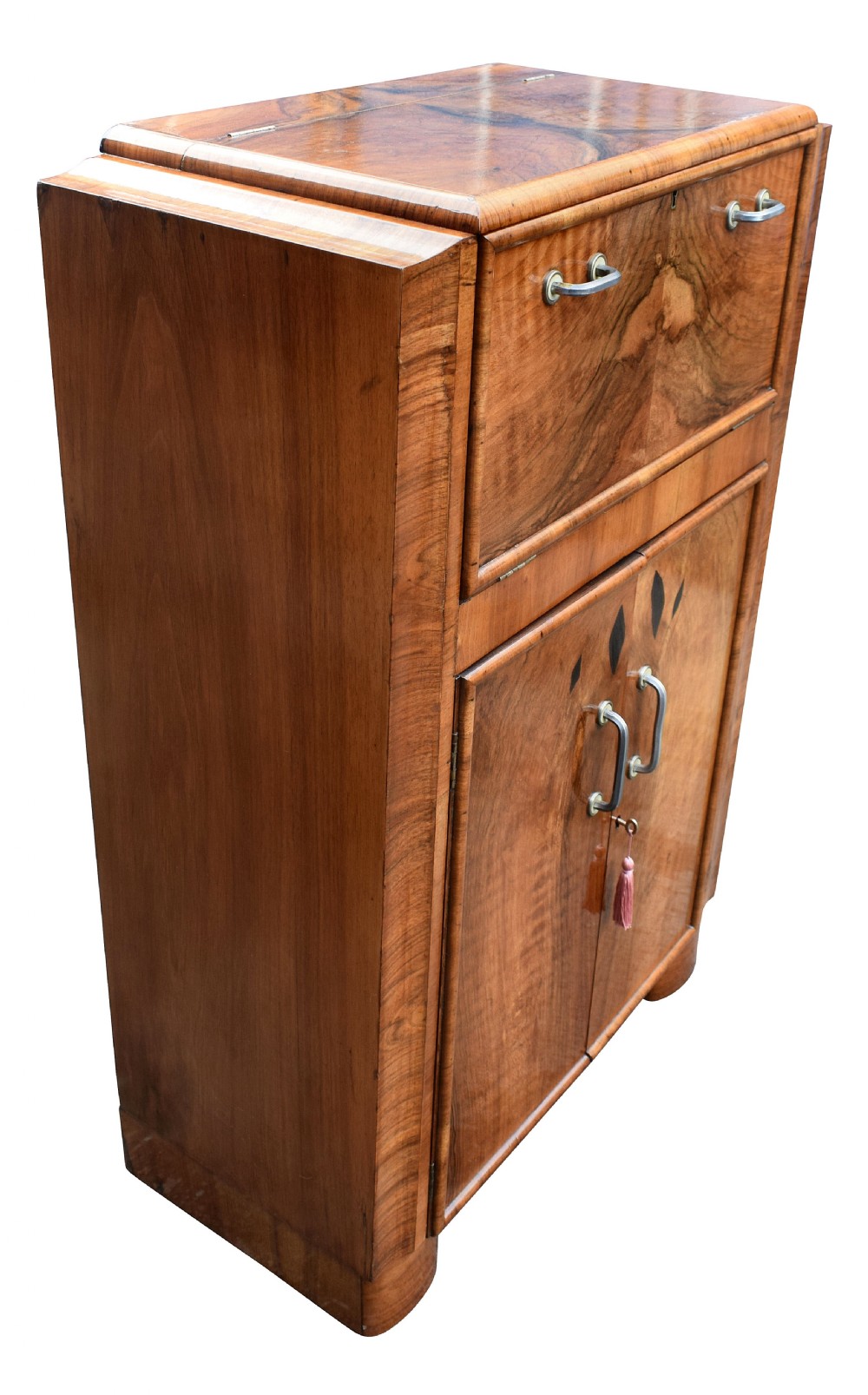 1930's Art Deco Walnut Cocktail Bar View IV