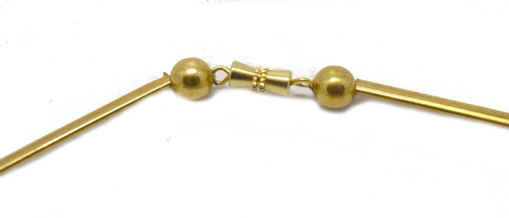 Art Deco 1930's Ladies Gold Tone Streamline Necklace View VIII