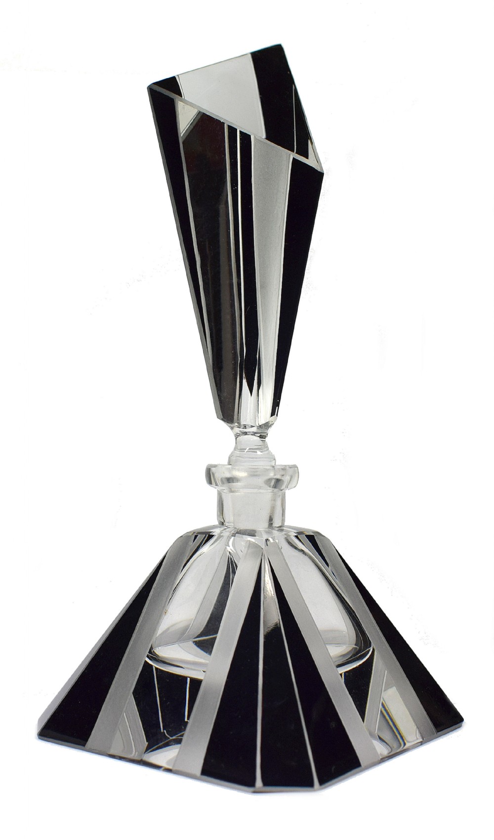 Huge 1930's Art Deco Crystal Glass Perfume bottle