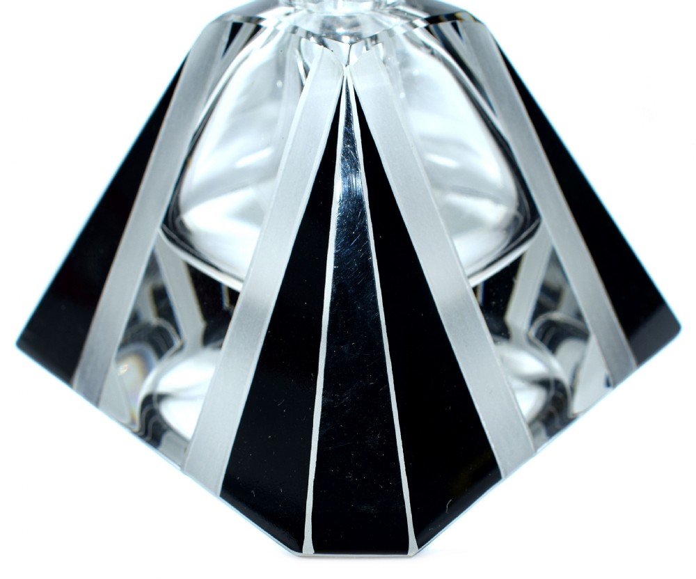 Huge 1930's Art Deco Crystal Glass Perfume bottle View V