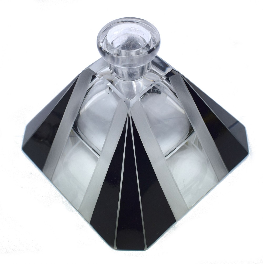 Huge 1930's Art Deco Crystal Glass Perfume bottle View VI