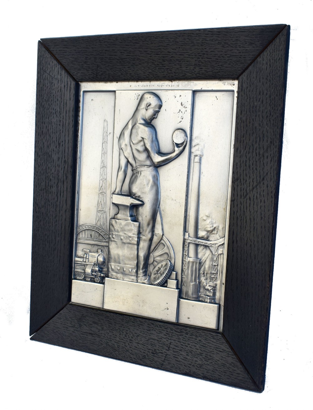 Art Deco Silvered Plaque By Hans Harders Masterpiece Of Streamline Industrial Design, Circa 1930 View III