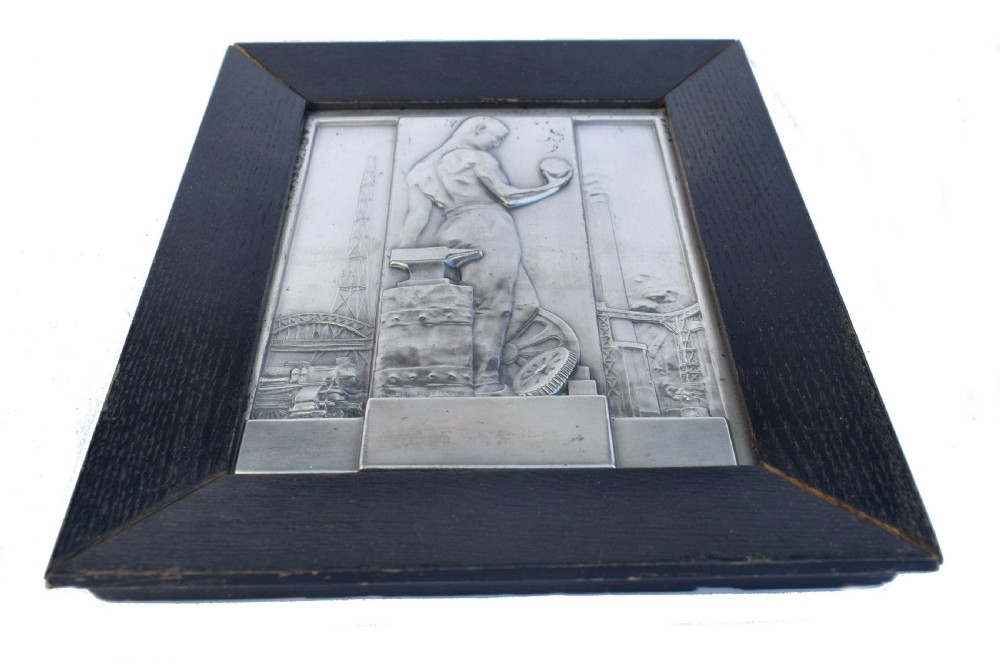 Art Deco Silvered Plaque By Hans Harders Masterpiece Of Streamline Industrial Design, Circa 1930 View V