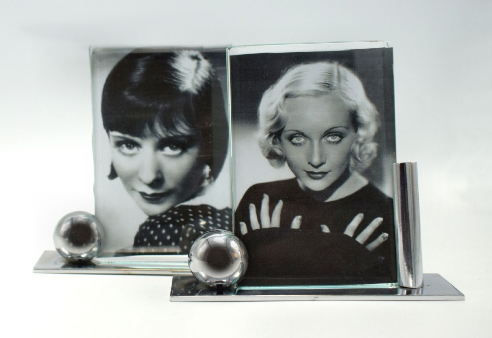 Art Deco Modernist Pair Of Matching Chrome Picture frames, c1930's View VI